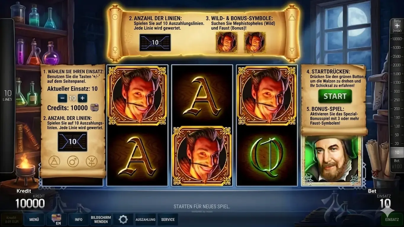 Vorteile des Faust Free Slot